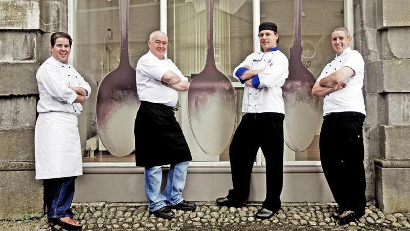 Chefs Edward Hayden, Garrett Byrne, Mark Gaffney and Cormac Rowe at the launch of Savour Kilkenny, which takes place on October 25th-29th. Photograph: Pat Moore