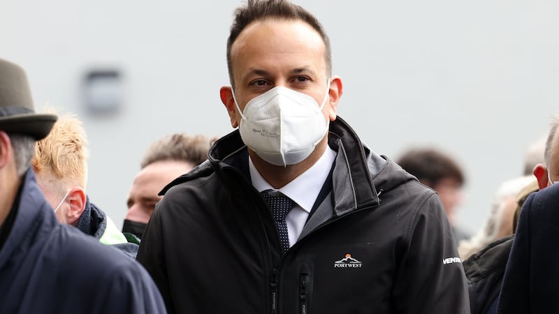 Leo Varadkar arrives for the funeral of former Fine Gael TD and Northern Ireland civil rights activist Austin Currie. Photograph: Laura Hutton