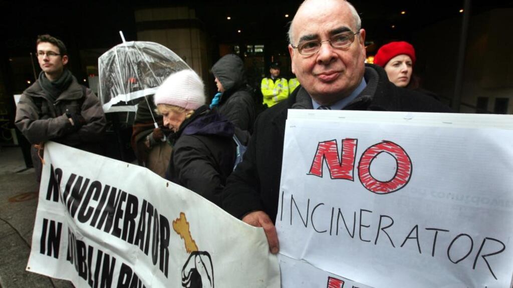 A Poolbeg incinerator protest in 2010. At a meeting last night Councillor Ossian Smyth called on Dún Laoghaire chief executive Philomena Poole to find the courage to “back away” from the project. Photograph: Eric Luke