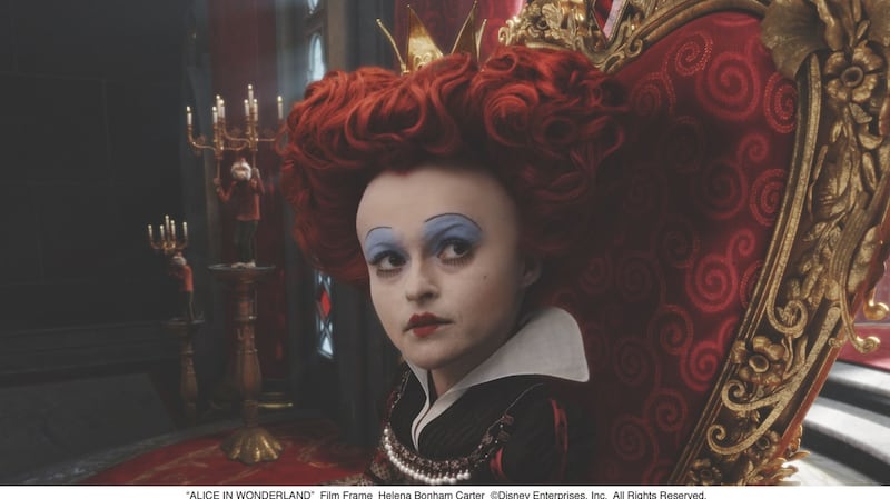 Actor Helena Boham Carter in Alice in Wonderland.