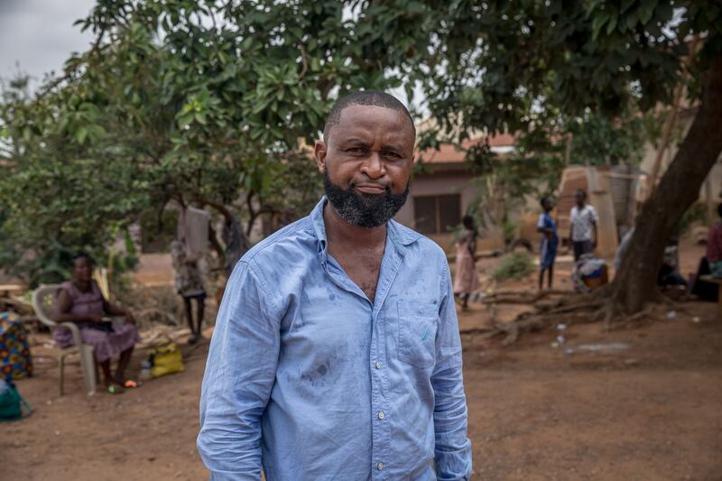 Ghana film feature: Fiifi Robertson, 43, estimates he has shot more than 200 movies in 16 years but recommends having a side business for when the film work falls through. Photograph: Sally Hayden