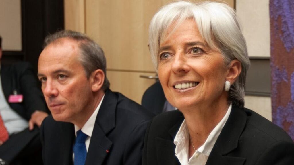 France’s former finance minister Christine Lagarde and her then head of cabinet Stephane Richard in 2008. Photograph: Charles Platiau/Reuters