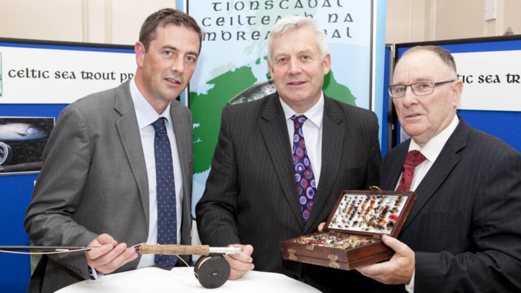 From left: Dr Cathal Gallagher of IFI, Minister of State for Natural Resources Fergus O’Dowd TD and IFI chairman Brendan O’Mahony at the CSTP presentation at in Drogheda