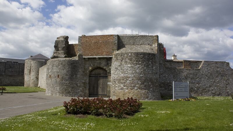 Dungarvan Castle, located in County Waterford, Ireland. The shell keep of the castle dates back to the 12th century. Dungarvan Castle, located in County Waterford, Ireland. The shell keep of the castle dates back to the 12th century.