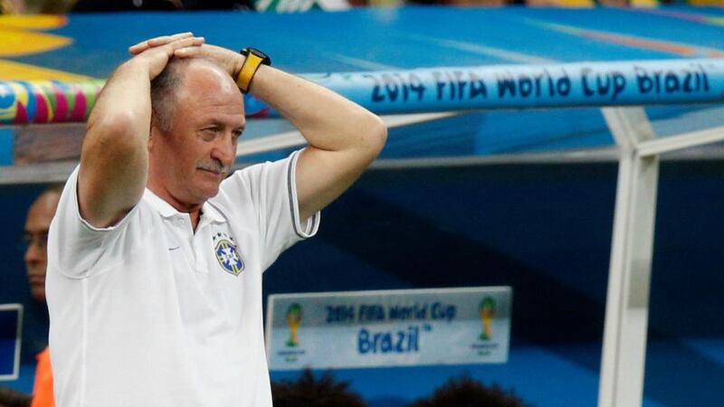 Brazil’s coach Luiz Felipe Scolari during the 3-0 defeat to the Netherlands in the 2014 World Cup third-place play-off at the Brasilia National Stadium. Photograph: Ueslei Marcelino / Reuters
