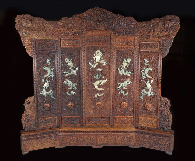 Lot 52 Important Chinese Huanghuali screen €50,000- 80,000