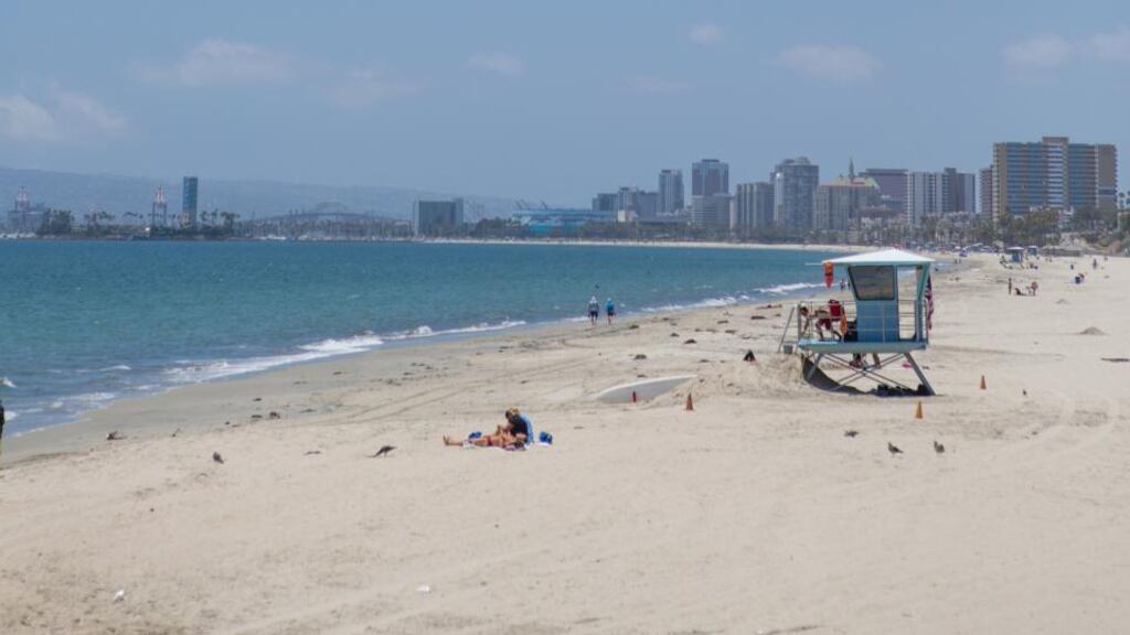 File photograph of a beach. A nine-year-old girl has died after a sand hole collapsed on her at an Oregon beach. Photograph: Laure joliet/The New York Times