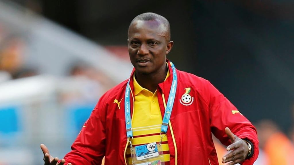 Ghana’s coach Kwesi Appiah gestures during the 2014 World Cup Group G soccer match at the Brasilia national stadium in Brasilia. Photograph: Ueslei Marcelino/Reuters