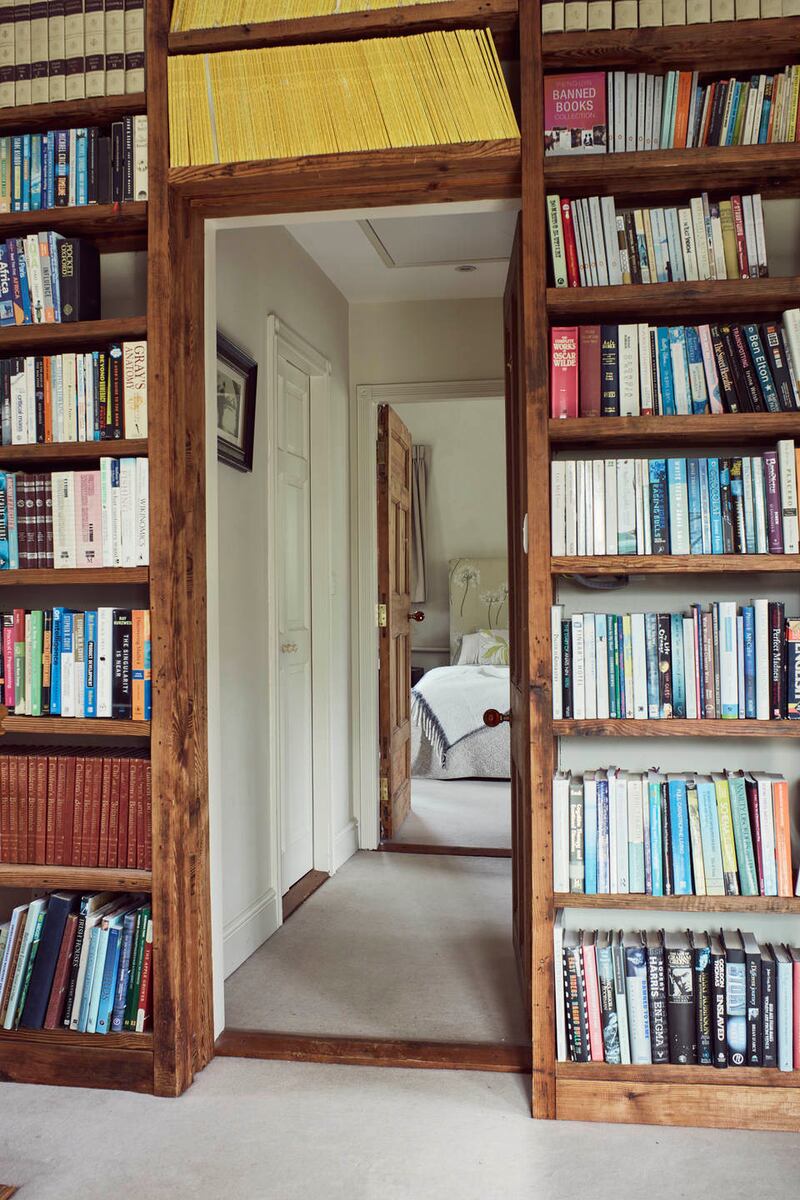 Bookshelves in the living room