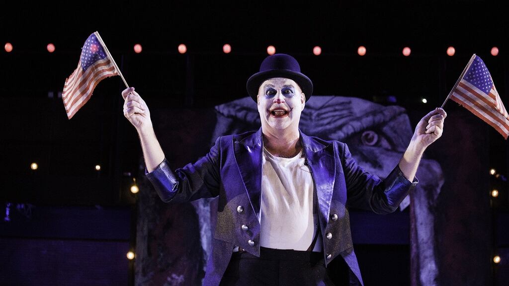 Nicholas Pound as the Proprietor in Stephen Sondheim and John Weidman’s Assassins. Photograph: Agata Stoinska