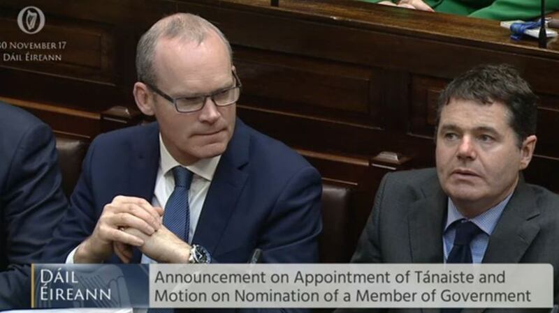 New Tánaiste Simon Coveney. Image: Dail video