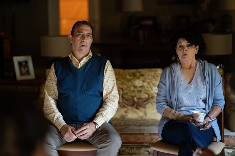 Ciarán Hinds and Pom Boyd in the new RTÉ drama, The Dry. Photograph: RTÉ