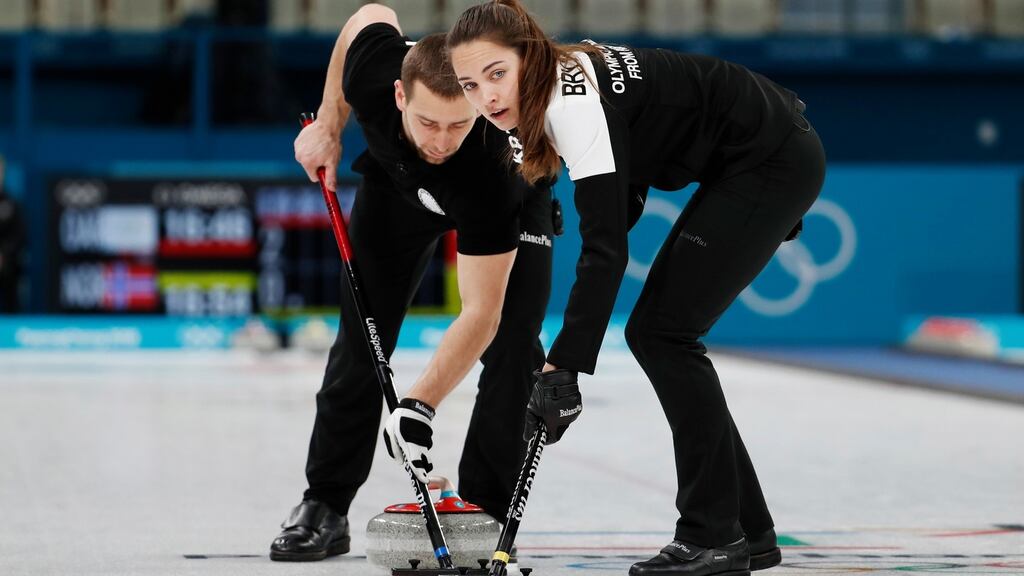 Alexander Krushelnitsky in action with his wife Anastasia Bryzgalova. Photograph: Cathal McNaughton/Reuters