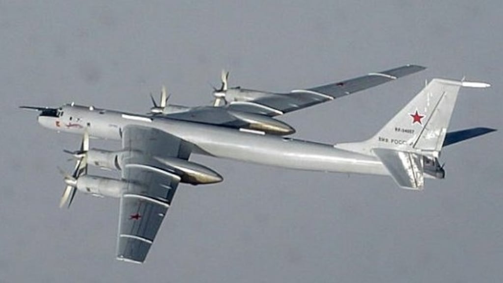 The MoD could not confirm the Russian aircraft involved in the incident, but it is understood they were Russian TU-95 ‘Bear’ bombers. File photograph: British Ministry of Defence