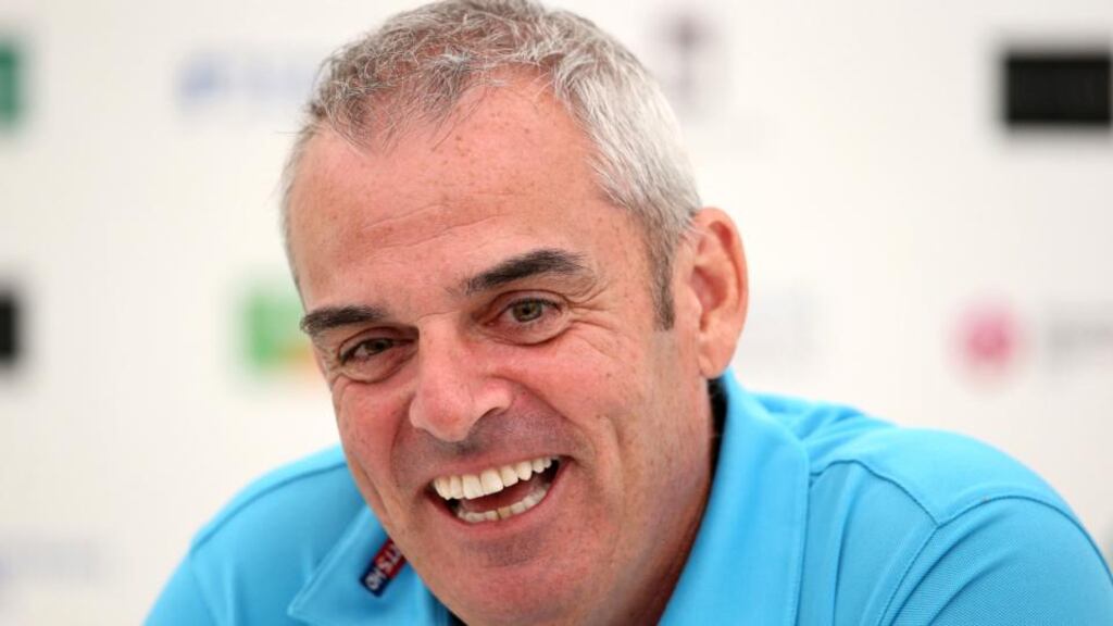 European Ryder Cup captain Paul McGinley during a press conference at the Irish Open at Fota Island in Cork. Photograph: Cathal Noonan/Inpho