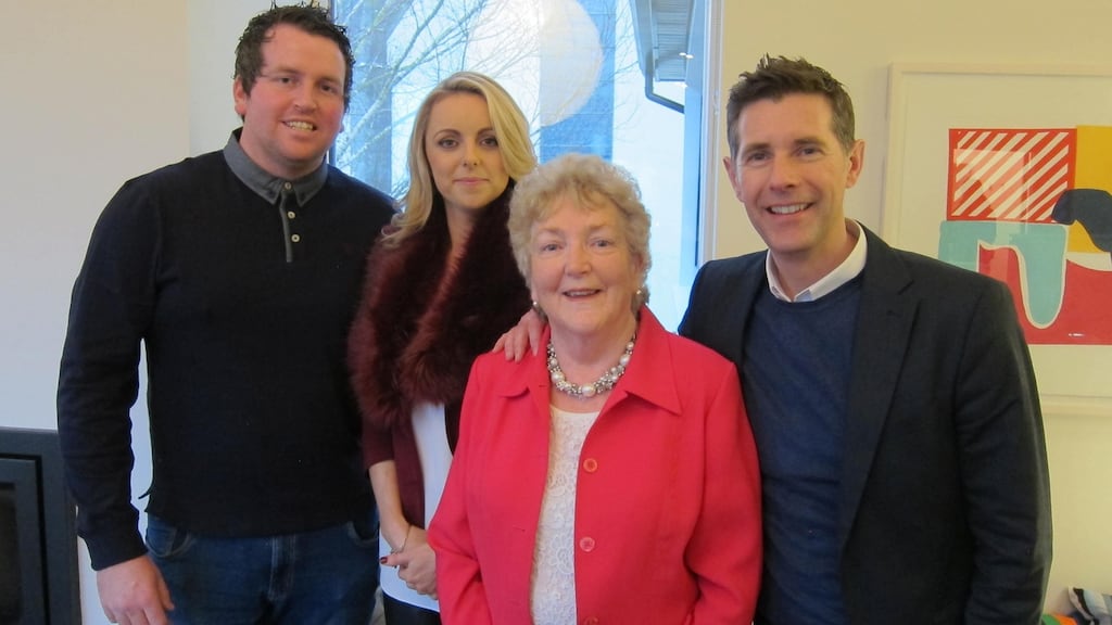 Together but separate: Darragh Egan, Sarah Lovett, Mary Egan and Dermot in the new series of Room to Improve. Photograph: RTÉ