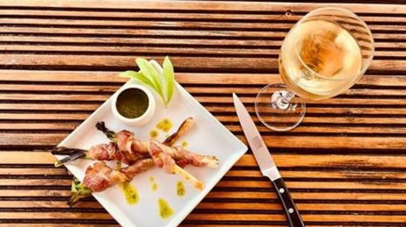 Eugene McSweeney likes to wrap whole scallions in flattened streaky bacon and either grill them on a grill pan or else put them on the barbecue