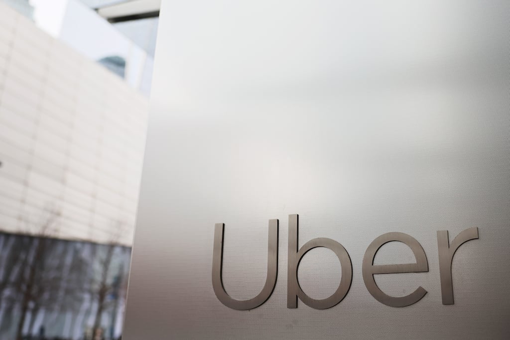 Uber, like Bolt and FreeNow, charges drivers a commission on the fares paid by customers who book trips through it but, unlike its rivals, does not charge them VAT on these commissions and so does not pay it to Revenue. Photograph: Michael M Santiago/Getty Images