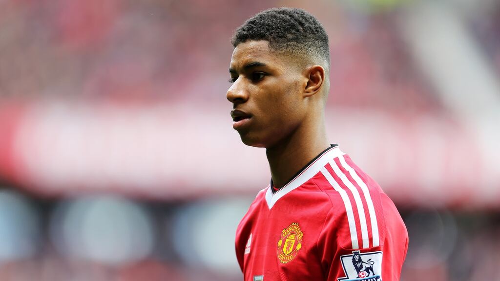 Marcus Rashford of Manchester United will be part of England’s Euro 2016 build-up. Photograph: James Baylis/Getty Images