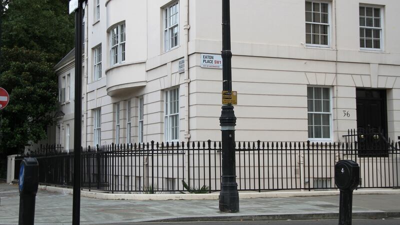 No.36 Eaton Place in Belgravia, central London. This was the home of Field Marshal Sir Henry Wilson and he was gunned down as he arrived at his front door.