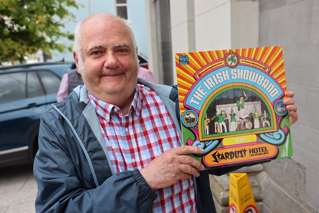 Showband fan John Cronin from Mallow, Co Cork, at the memorial service for showband singer Brendan Bowyer in Waterford on Wednesday. Photograph: Dara Mac Dónaill
