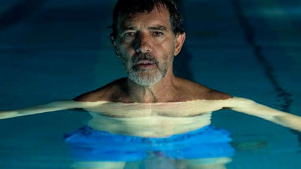 Antonio Banderas in Pain and Glory plays a filmmaker, Salvador Mallo, languishing in semi-retirement after emotional and literal wounds following surgery for fused vertebrae.