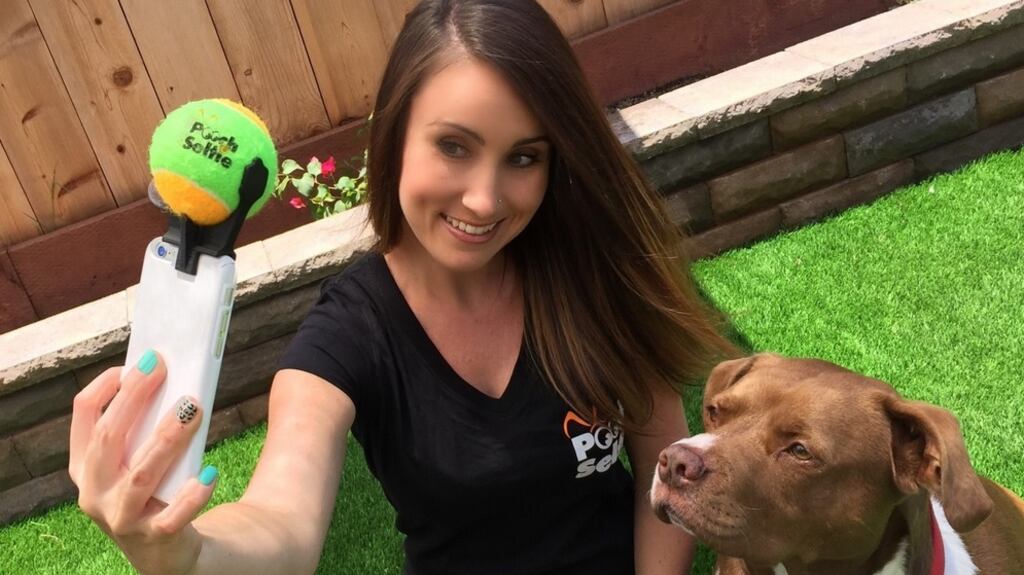 Say cheese: Pooch Selfie Smartphone Attachment clips as a squeaky ball to your smartphone