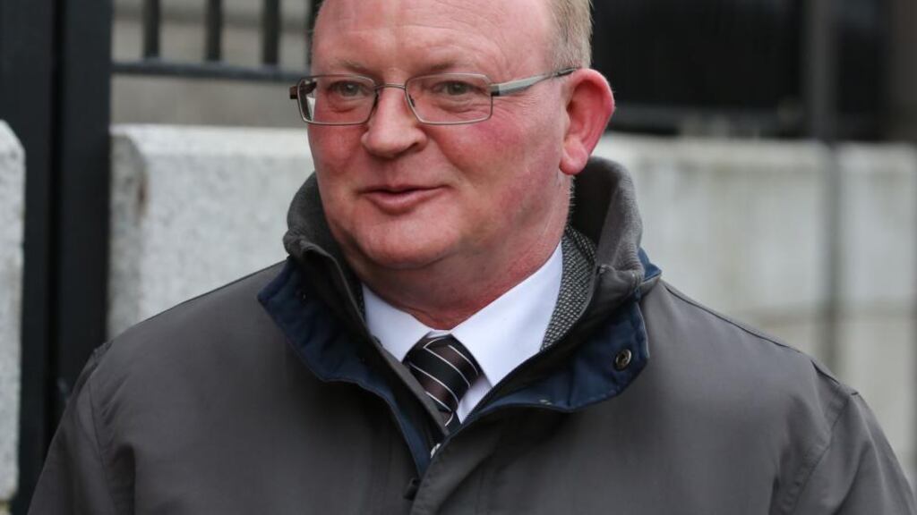 John Fagan  leaving the Four Courts  yesterday after the opening day of his High Court action for damages.  Photograph: Collins/Courts