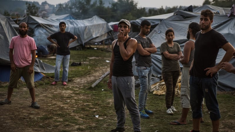 Syrian refugees at Velika Kladusa refugee camp in Bosnia earlier in August 2018. Photograph: Attila Husejnow/SOPA Images/LightRocket via Getty Images