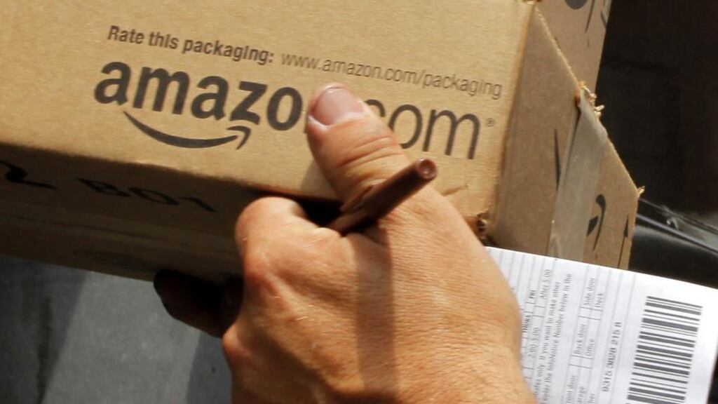 Online retailer Amazon retailer has refused to change working conditions at logistics centres in Germany. Photograph: Reuters/Brian Snyder