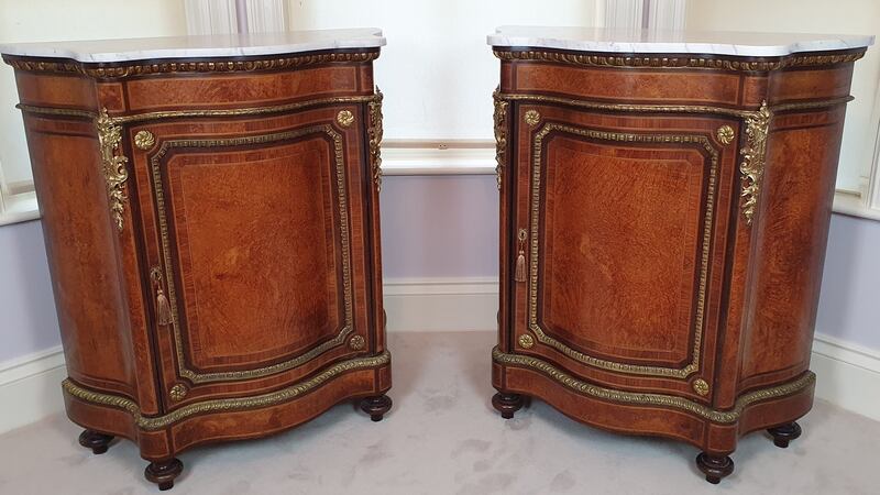 Pair of 19th-century marble-topped pier cabinets €11,500- €12,500 Hegarty’s