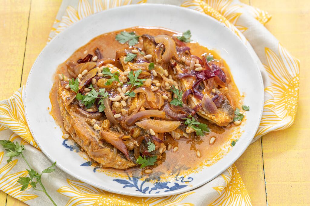 Middle Eastern fish stew. Photograph Harry Weir