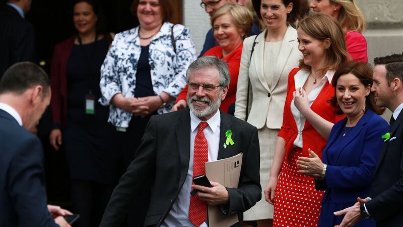 Gerry Adams tried to inject some humour as the Dáil waited. “I look around and I think: Where are the Endapendents?” “Where’s Shergar?” shot back Fine Gael’s Brendan Griffin. Photograph: Nick Bradshaw