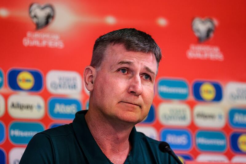 Stephen Kenny: 'We have to finish strongly tomorrow, for this camp, and get the victory we need against Gibraltar. ' Photograph: Liam Byrne/Inpho