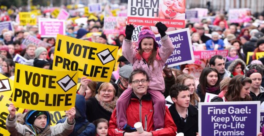 A large Pro Life demonstration in January 2013. Photograph: Alan Betson