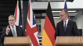 German and UK leaders sign mutual defence pact as US steps back