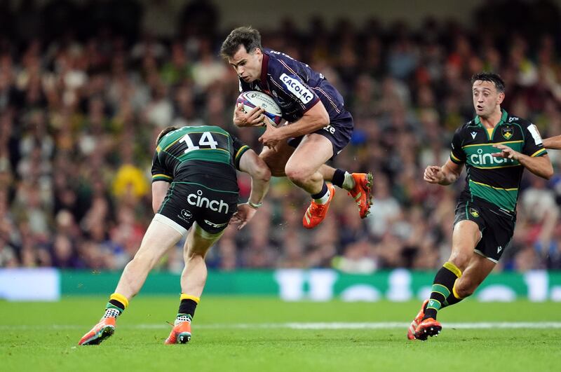 Northampton Saints' Tommy Freeman and Bordeaux's Damian Penaud. Photograph: Adam Davy/PA