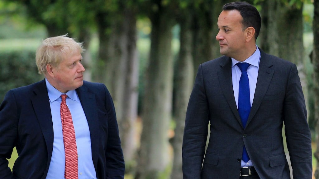 Boris Johnson and Leo Varadkar: the then UK prime minister and then taoiseach were key figures in the Brexit negotiations. File photograph: Noel Mullen/AFP via Getty Images