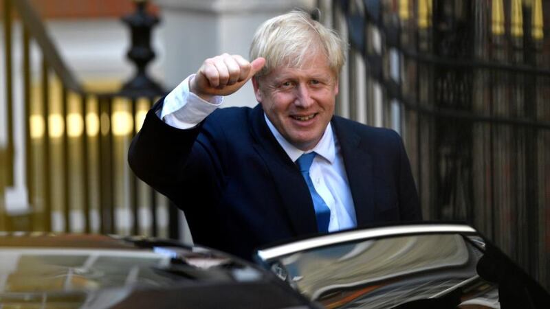 Boris Johnson leaves the Conservative party headquarters after being announced as the new Conservative party leader at an event in central London on July 23rd. Photograph: Neil Hall/EPA