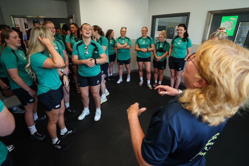 The Ireland team tour the National Guide Dogs Centre in Leamington Spa, England, on Monday. Photograph: Ben Brady/INPHO
