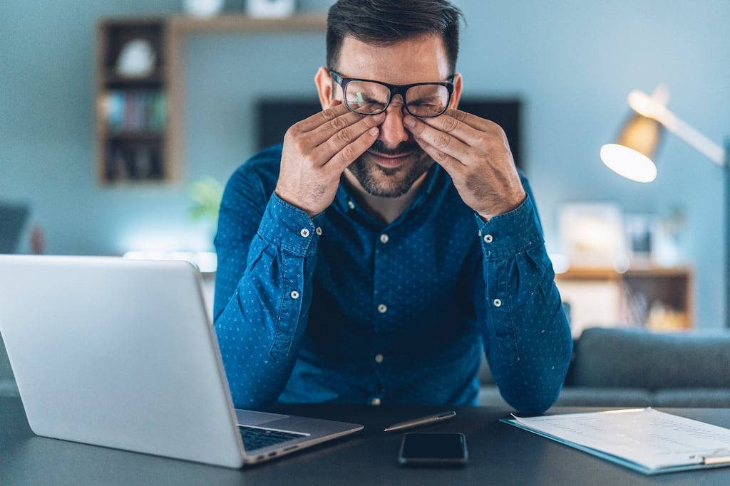 Stress is mounting, which is a paradox because workers want to continue working remotely but have higher stress levels because of long hours, insecurity and fewer social interactions. File photograph: Getty Images