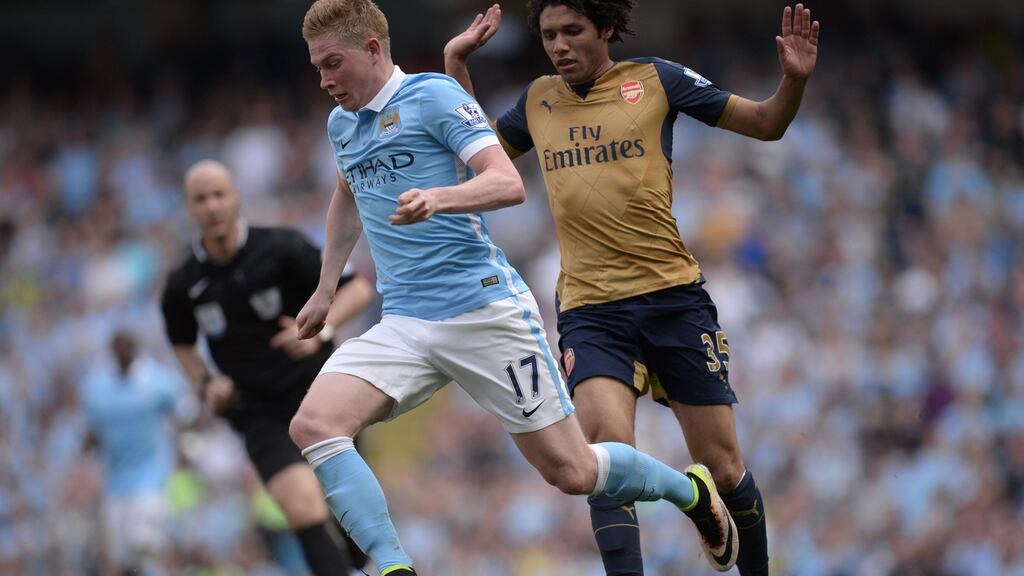 Manchester City’s Kevin De Bruyne will be used as Belgium’s playmaker during the European Championships. Photograph: Oli Scarff/AFP/Getty Images