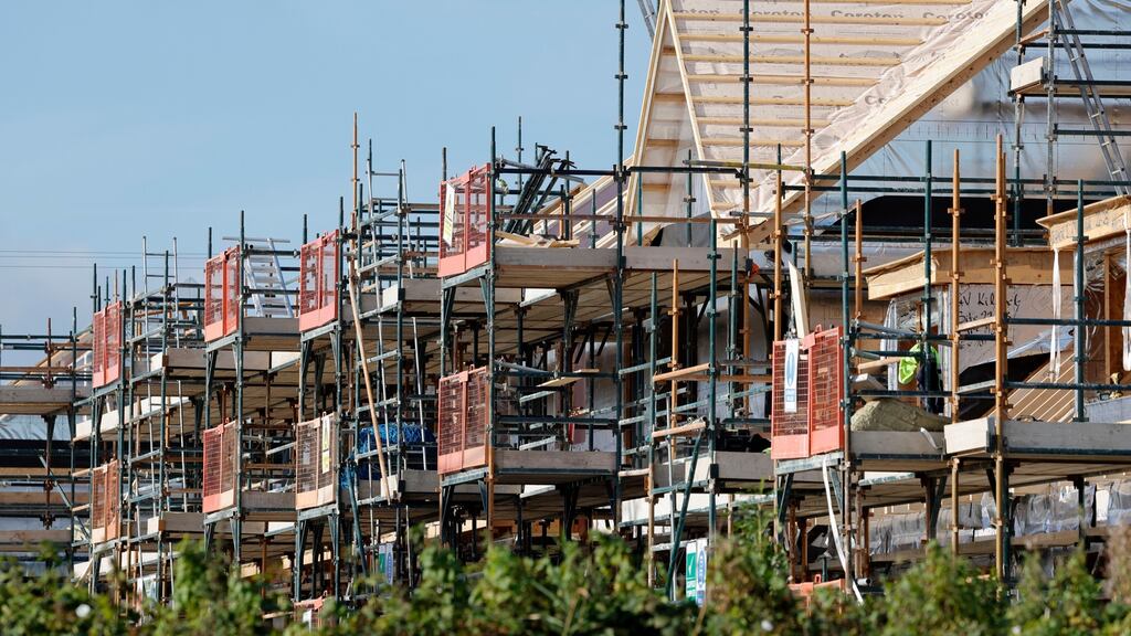 house building mortgage stock image . New Houses being built in Kilcock.  Photograph: Alan Betson