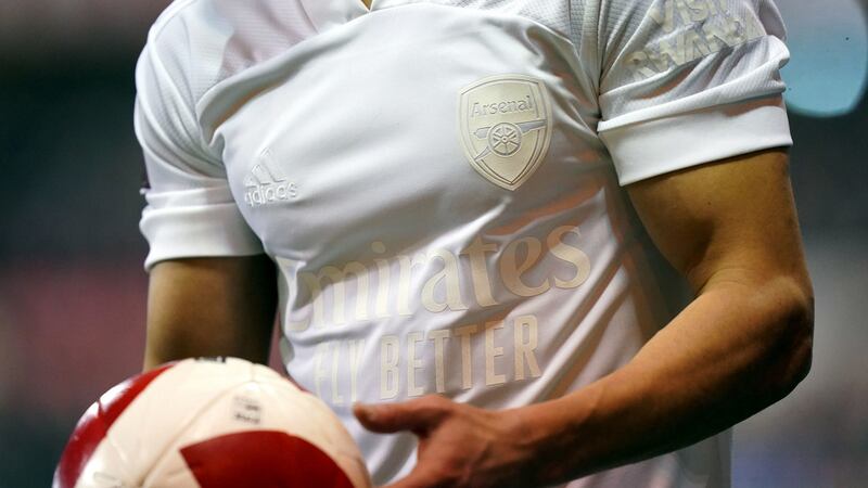 Arsenal wore an all-white kit for the first time as part of the “No More Red” initiative, to raise awareness about knife crime and youth violence. Photograph: Tim Goode/PA