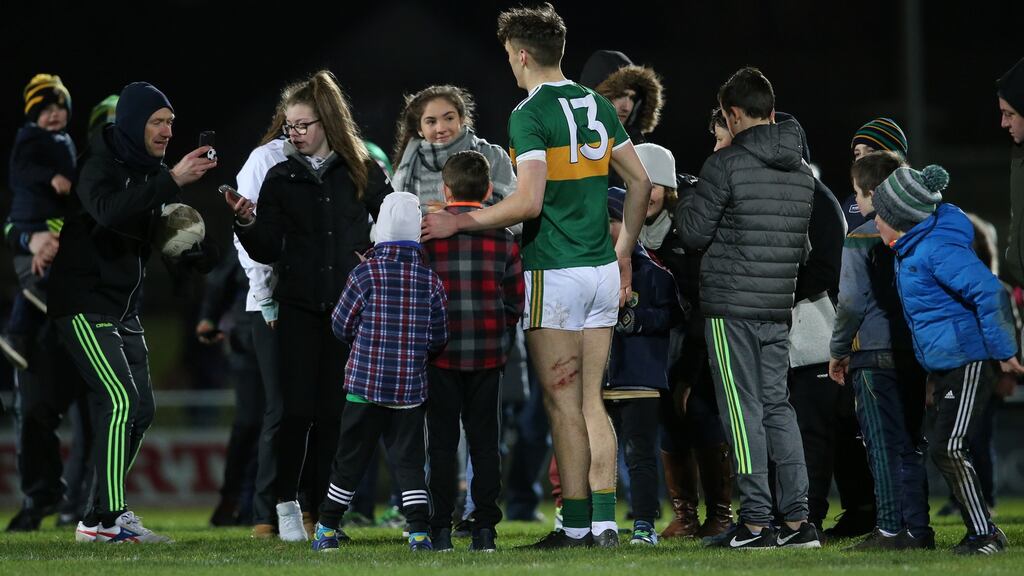 David Clifford poses for photographs with Kerry fans after the match. Photograph: Inpho