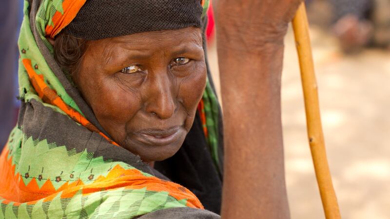 An internally displaced Somali woman in Luuq close to the Ethiopian and Kenyan borders