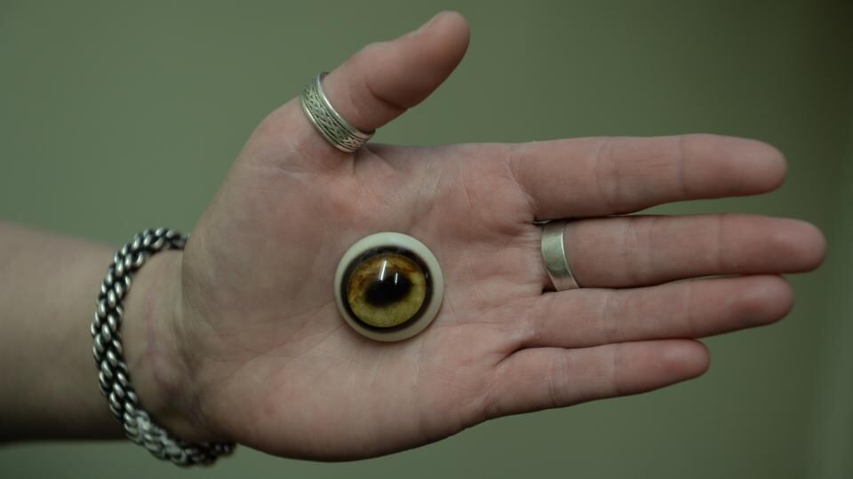 Uncanny: a recreated goat eye. Photograph: Charles McQuillan/Pacemaker