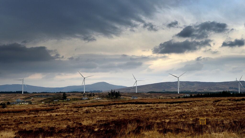 A windfarm at Corkermore, Dunkineely, Co Donegal. File Photograph: David Sleator