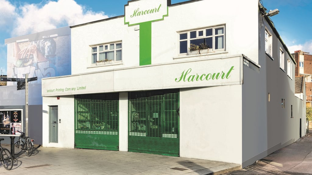 The former Harcourt Printing & Office Supplies on South Richmond Street, Dublin 2, comes with 20 car-parking spaces