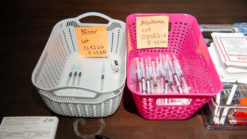 Efficacy of  Pfizer-BioNTech vaccine against hospitalisation fell from 91 per cent to 77 per cent four months after second shot.  Moderna vaccine showed no decline over  same period. Photograph: Rory Doyle/The New York Times